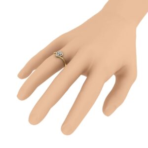 FINEROCK 1/10 Carat Diamond Heart Shaped Ring in 10K Yellow Gold - IGI Certified (Ring Size 9.75)