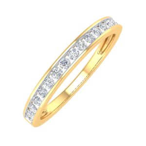 1/4 carat channel set diamond anniversary wedding band in 10k yellow gold - igi cert (ring size 11)