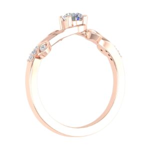 1/5 Carat Diamond Engagement Rings in 10K Rose Gold (Ring Size 10)