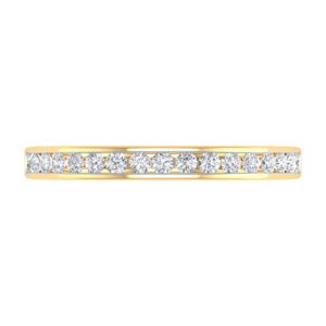 1/4 Carat Channel Set Diamond Anniversary Wedding Band in 10K Yellow Gold - IGI Cert (Ring Size 11)