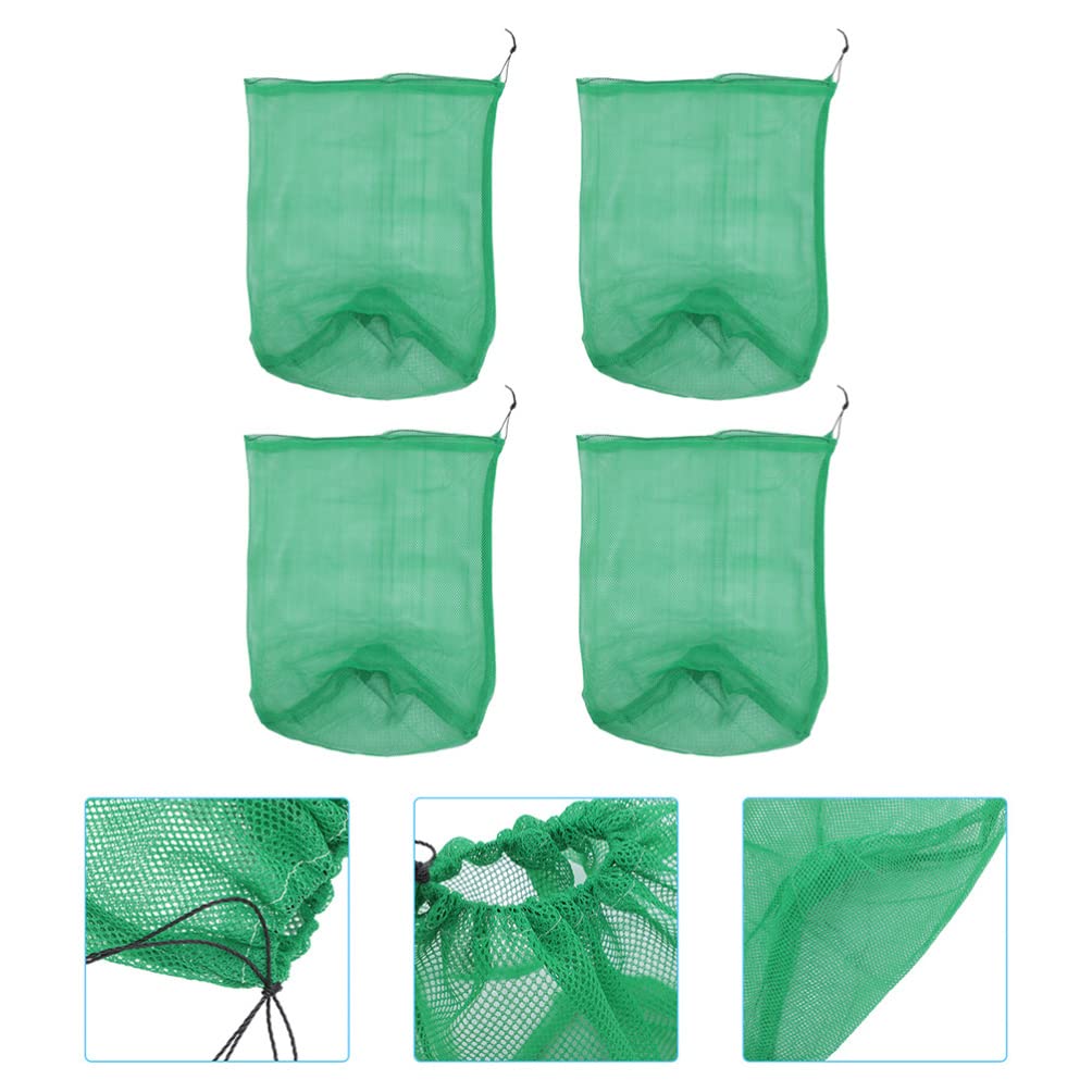 4pcs Fishing Net Bag Diving Fish Net Bag Fish Storage Bag Nylon Fishing Net Large Capacity Fish Net Portable Fishing Pouch Drawstring Fish Net Fish Catching Net Fish Catcher Net