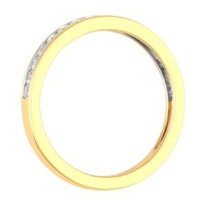 1/4 Carat Channel Set Diamond Anniversary Wedding Band in 10K Yellow Gold - IGI Cert (Ring Size 11)