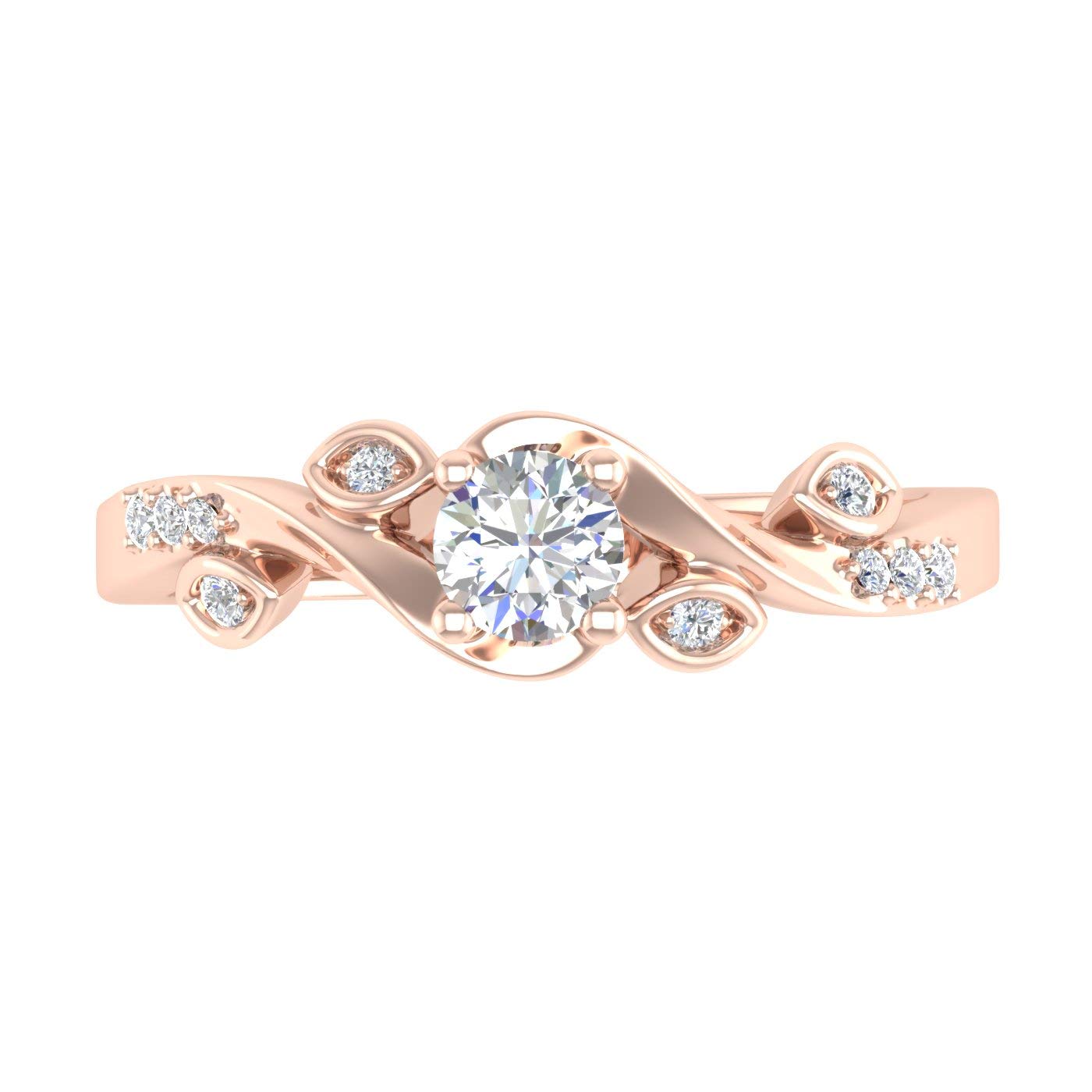 1/5 Carat Diamond Engagement Rings in 10K Rose Gold (Ring Size 10)