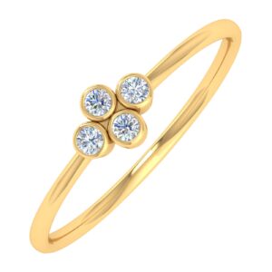 0.04 Carat Diamond Stackable Ringin 10K Yellow Gold (Ring Size 9.5) (SI1-SI2 Clarity)