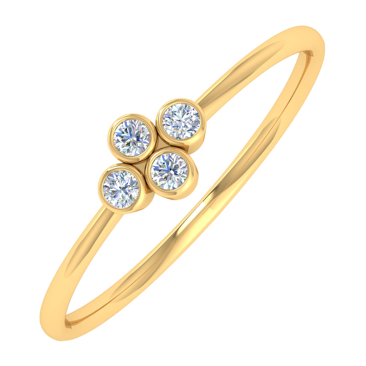 0.04 Carat Diamond Stackable Ringin 10K Yellow Gold (Ring Size 9.5) (SI1-SI2 Clarity)