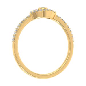 1/10 Carat Evil Eye Diamond Ring in 10k Yellow Gold - IGI Certified (Ring Size 9.75)