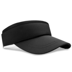 headsweats womens lightweight performance running sun visor, pitch black, 1 us