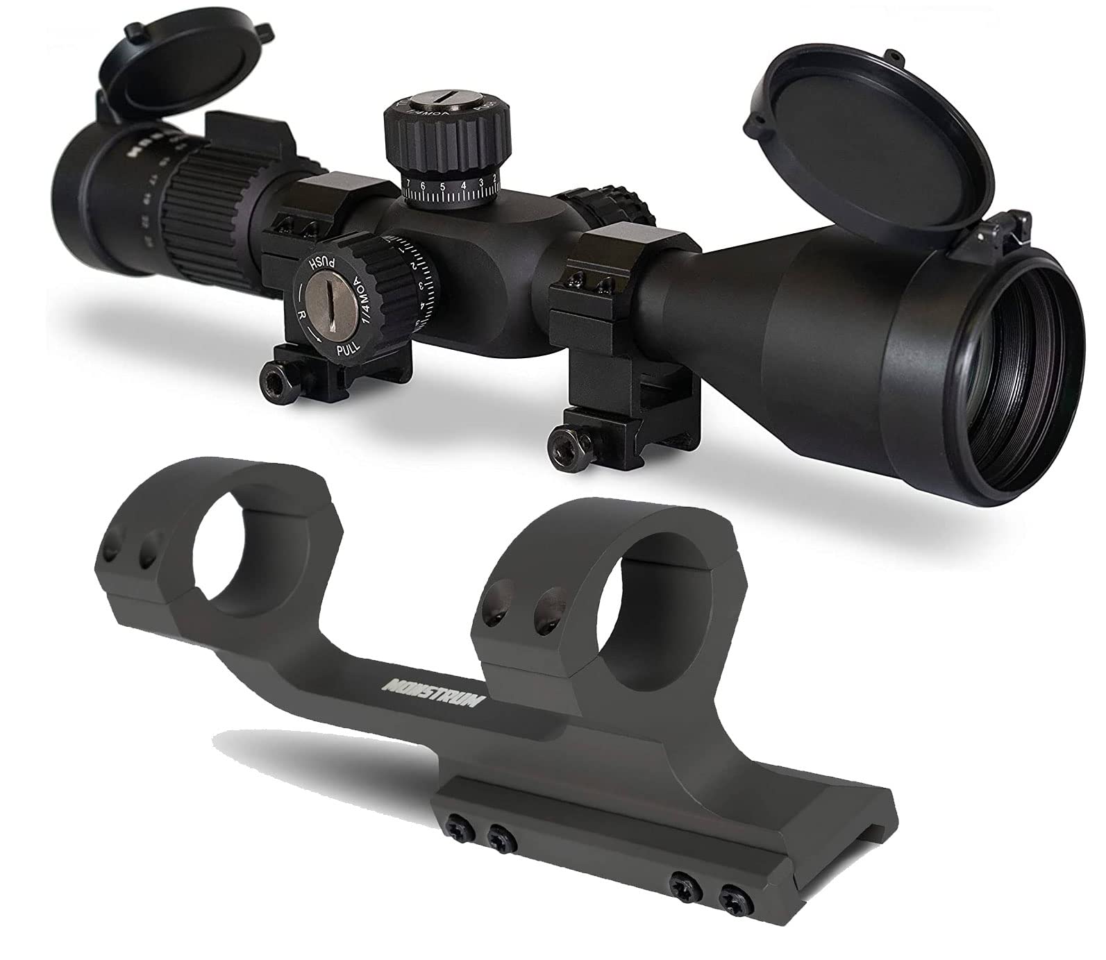 Monstrum G3 3-18x50 FFP Rifle Scope | Monstrum Extended Length Offset Scope Mount | 20 MOA | Bundle