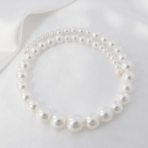 MUYAN Round Imitation Pearl Necklace for Women Pearl Open Choker Necklace Jewelry, White