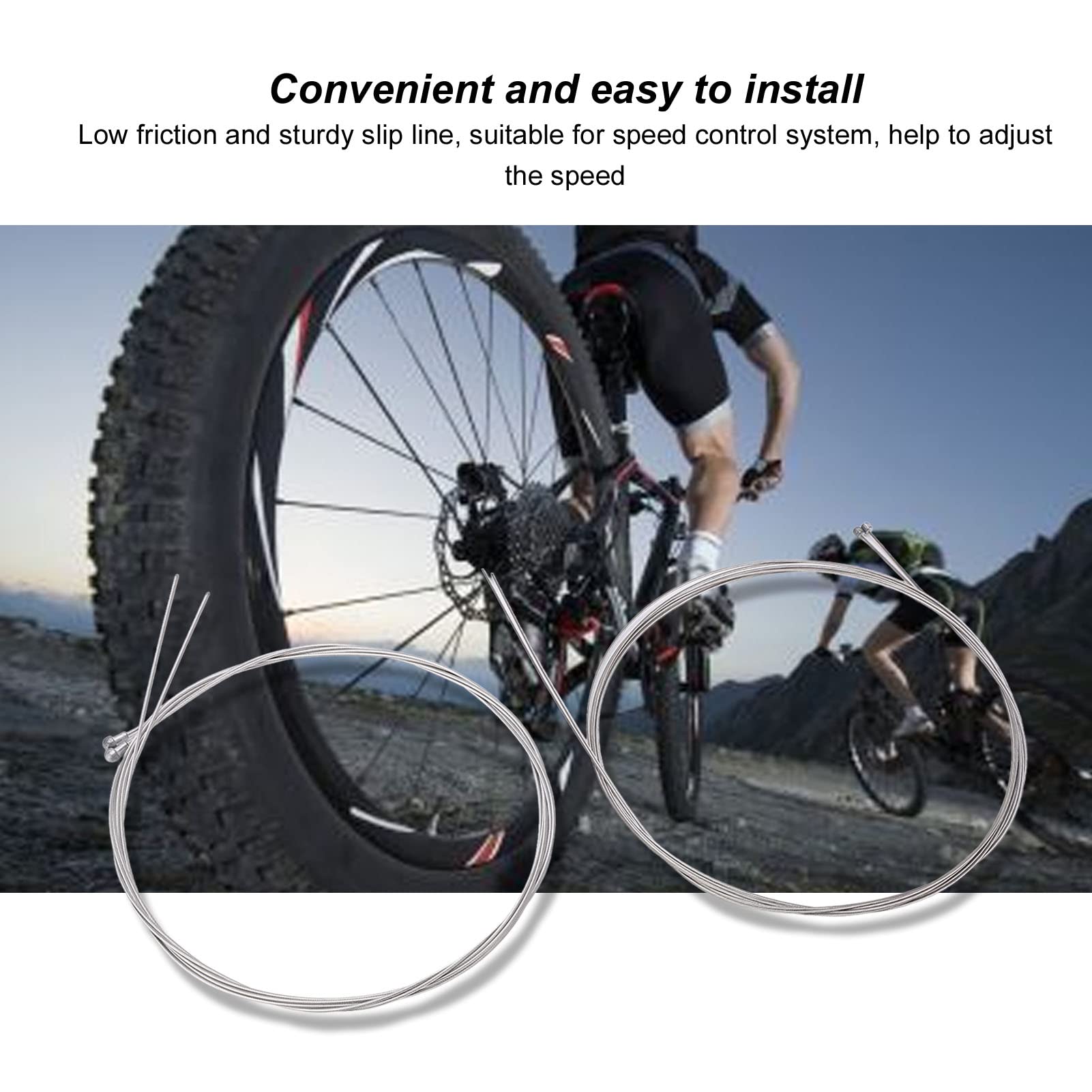 BuyWeek Bike Shift Cable, Stainless Steel Bicycle Shift Wire Mountain Bike Brake Wire Line for Mountain Road Bike