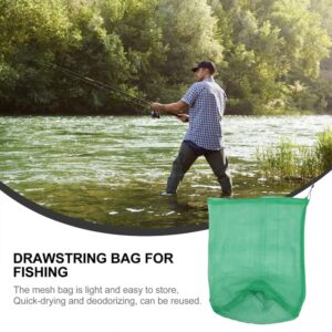 4pcs Fishing Net Bag Diving Fish Net Bag Fish Storage Bag Nylon Fishing Net Large Capacity Fish Net Portable Fishing Pouch Drawstring Fish Net Fish Catching Net Fish Catcher Net