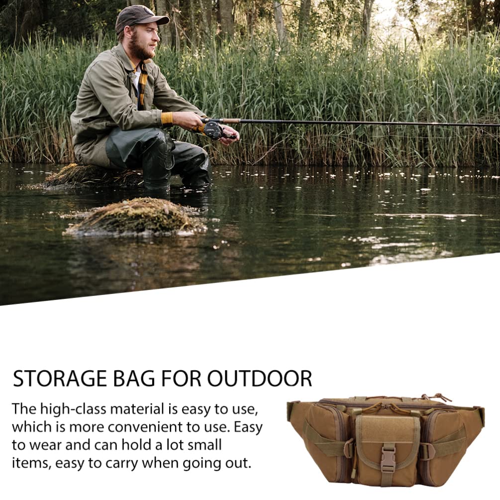 Fishing Fanny Pack Hiking Storage Bag Nylon Waist Bag Waterproof Waist Bag Sports Bag Waterproof Waist Pouch Waist Storage Bag Portable Waist Bag Fishing Bag Hiking Waist Bag