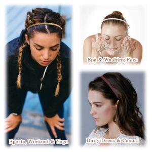 WOVOWOVO 7mm Thin Headbands For Women, 12 Pcs Plastic Headband with Teeth Head Bands Combing Hairbands Hair Accessories for Girls, Teens and Women