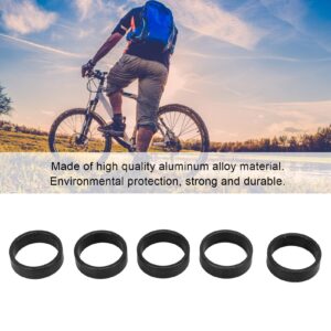 BuyWeek Bike Headset Spacer, 5Pcs/Set 10mm Bicycle Headset Washer Mountain Bike Front Fork Washer for Mountain Road Bike(Black)