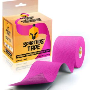 Sparthos Kinesiology Tape [Wild Pink - 16.4ft Uncut Roll] x Ice Packs for Injuries [Size Medium + Cover]