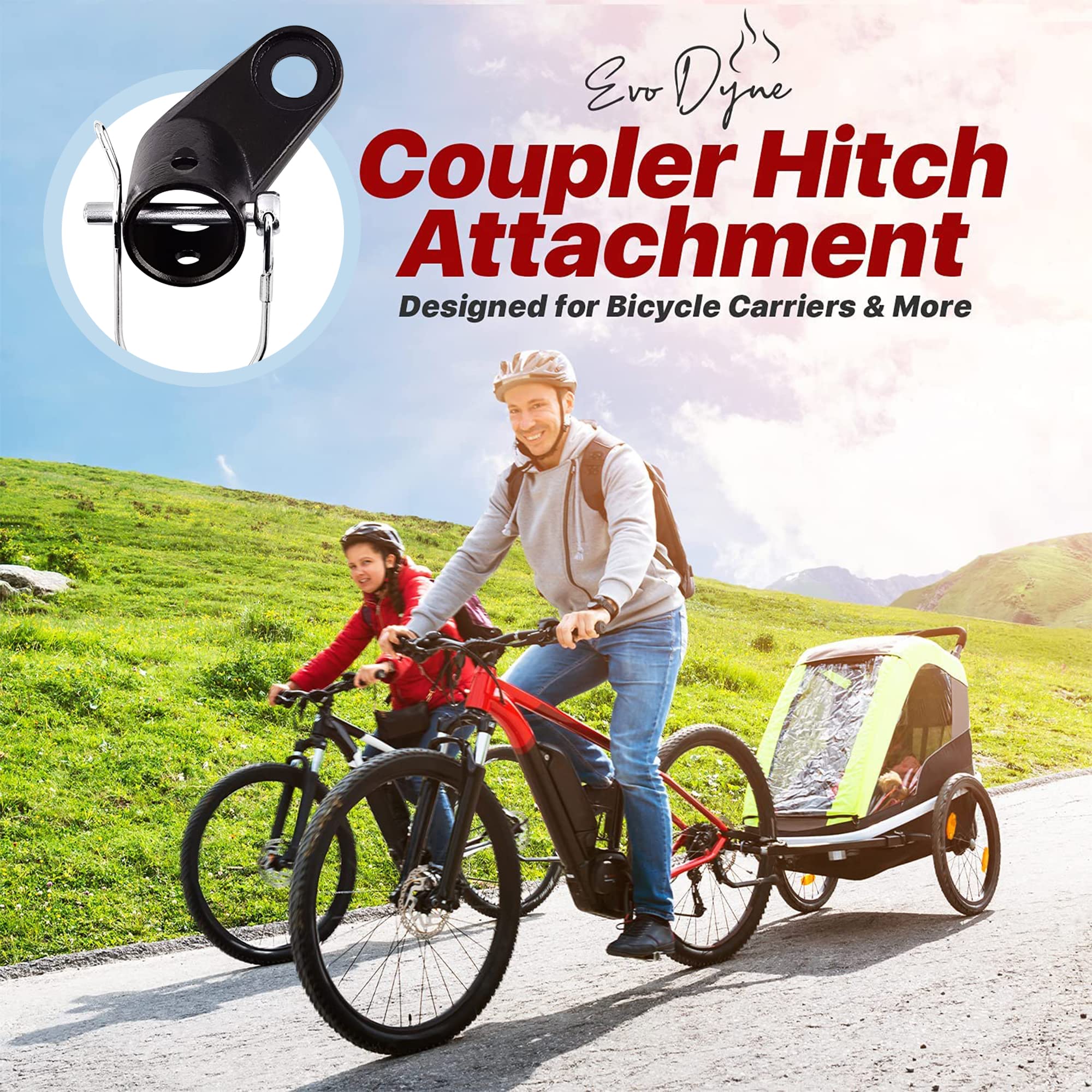 Angled Bike Trailer Hitch Attachment | Compatible with Instep and Schwinn Bike Trailers, Bike Coupler for a Wide Range of Bicycle Carriers, Trailer Sizes, Models, and Styles