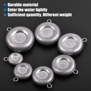 OROOTL Fishing Sinkers Disc Weights Coin Sinkers Weights Saltwater Surf Fishing Weights Flat Fishing Sinkers and Weights Catfishing Gear Tackle Kit 8oz 6oz 5oz 4oz 3oz 2oz 1oz