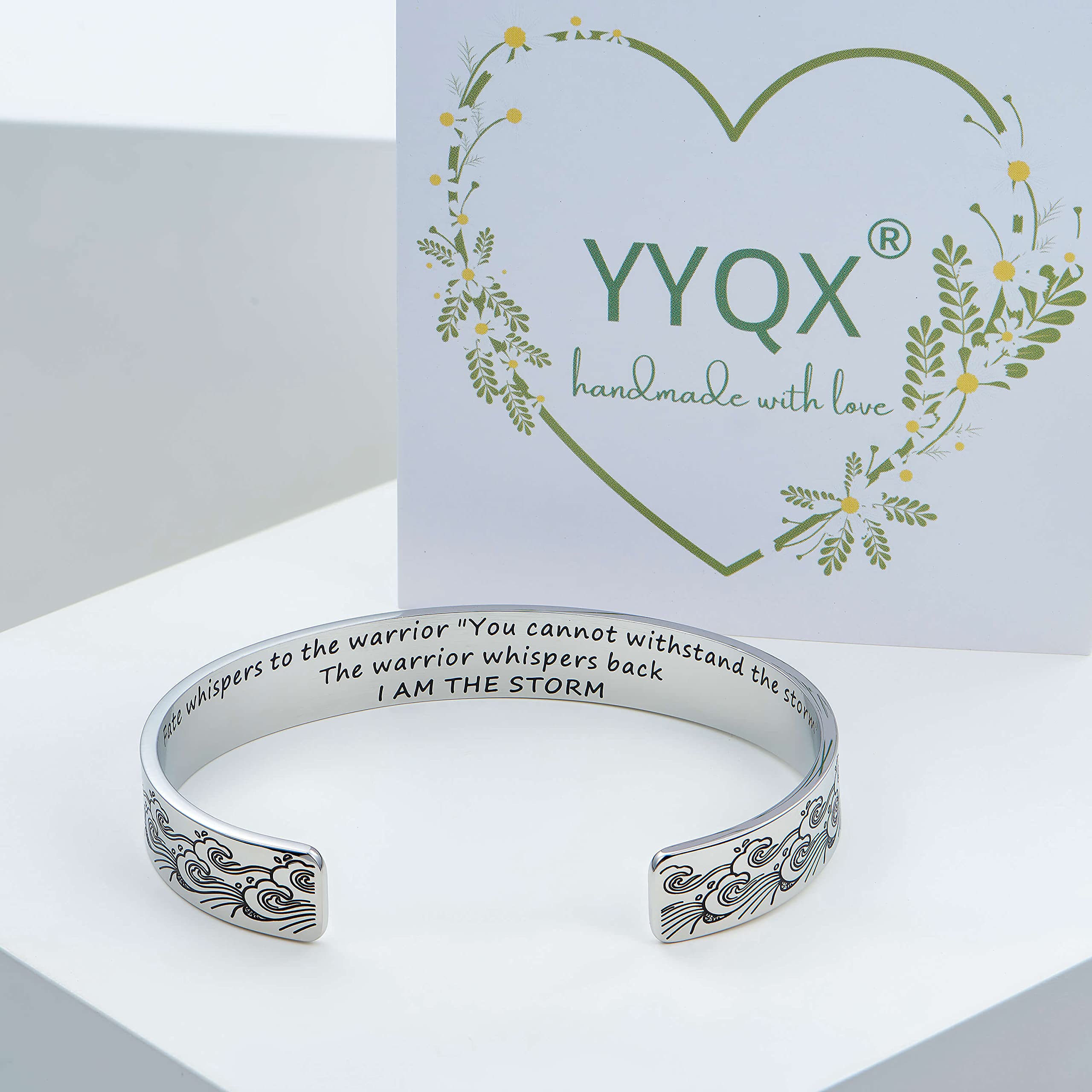 YYQX I Am The Storm Bracelets for Women, Inspirational Encourage Graduation Birthday Gifts for Daughter Granddaughter Niece Sister Best Friend