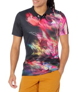 adidas men's tennis free lift polo shirt, multicolor/black (melbourne), small