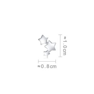 CHOW SANG SANG 950 Platinum Single Star Stud Earring for Women 89814E | (Sold Single Not Pair)