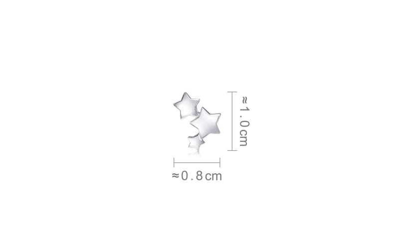 CHOW SANG SANG 950 Platinum Single Star Stud Earring for Women 89814E | (Sold Single Not Pair)