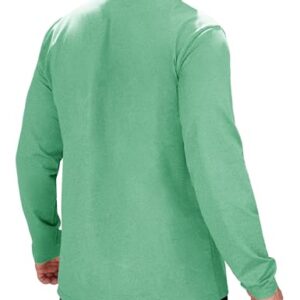 MAGCOMSEN Men's Quarter Zip Pullover Golf Long Sleeve Shirt Workout Training Shirts Exercise Sweatshirts Mint Green,XL