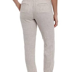 Brigg Women's Linen Blend Relaxed Fit Jogger Sweatpants Yoga Trouser Pants (X-Large, Tan)