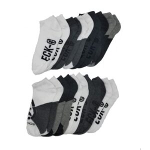 20 Pairs of Ecko Men's Basic Quick Dry No Show Athletic Socks 10-13 (Grey and White) (NOSHOW10PK)