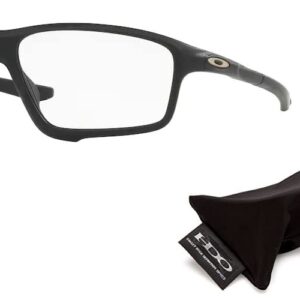 Oakley Crosslink Zero OX8080 808007 58MM Satin Black Square Eyeglasses for Men + BUNDLE With Designer iWear Eyewear Kit