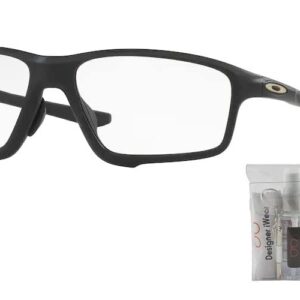 Oakley Crosslink Zero OX8080 808007 58MM Satin Black Square Eyeglasses for Men + BUNDLE With Designer iWear Eyewear Kit