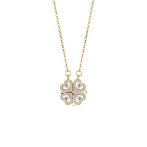 Love & Crafted 4 Leaf Lucky Clover Necklace with 18k Gold Plating - Simple Cute Clover Necklaces for Women - Trendy Necklace for Girlfriend Gift