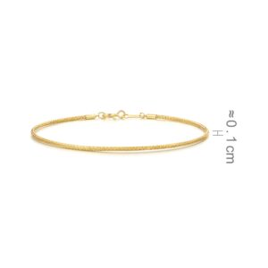 CHOW SANG SANG 18K Yellow Solid Gold Minimalist Simple Bangle for Women 92817K | 7 (Wrist Size:14.5-15.5 CM)