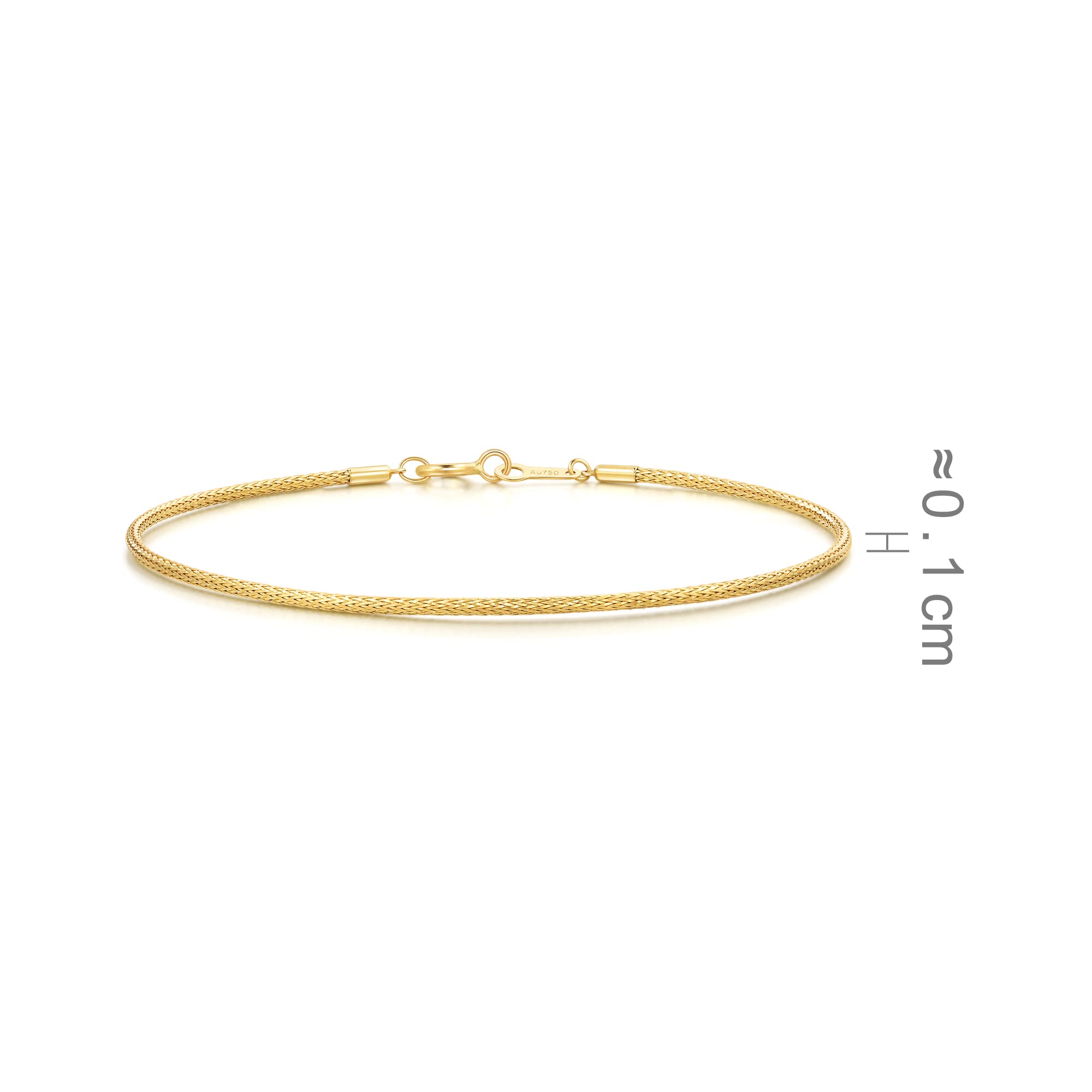 CHOW SANG SANG 18K Yellow Solid Gold Minimalist Simple Bangle for Women 92817K | 7 (Wrist Size:14.5-15.5 CM)