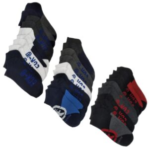 20 Pairs of Ecko Men's Basic Quick Dry No Show Athletic Socks 10-13 (Grey and White) (NOSHOW10PK)