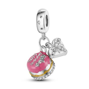 NARMO Sterling Silver Charms for Pandora Bracelets Happy Birthday Charms Sterling Silver 925 Bracelet Charms for Women