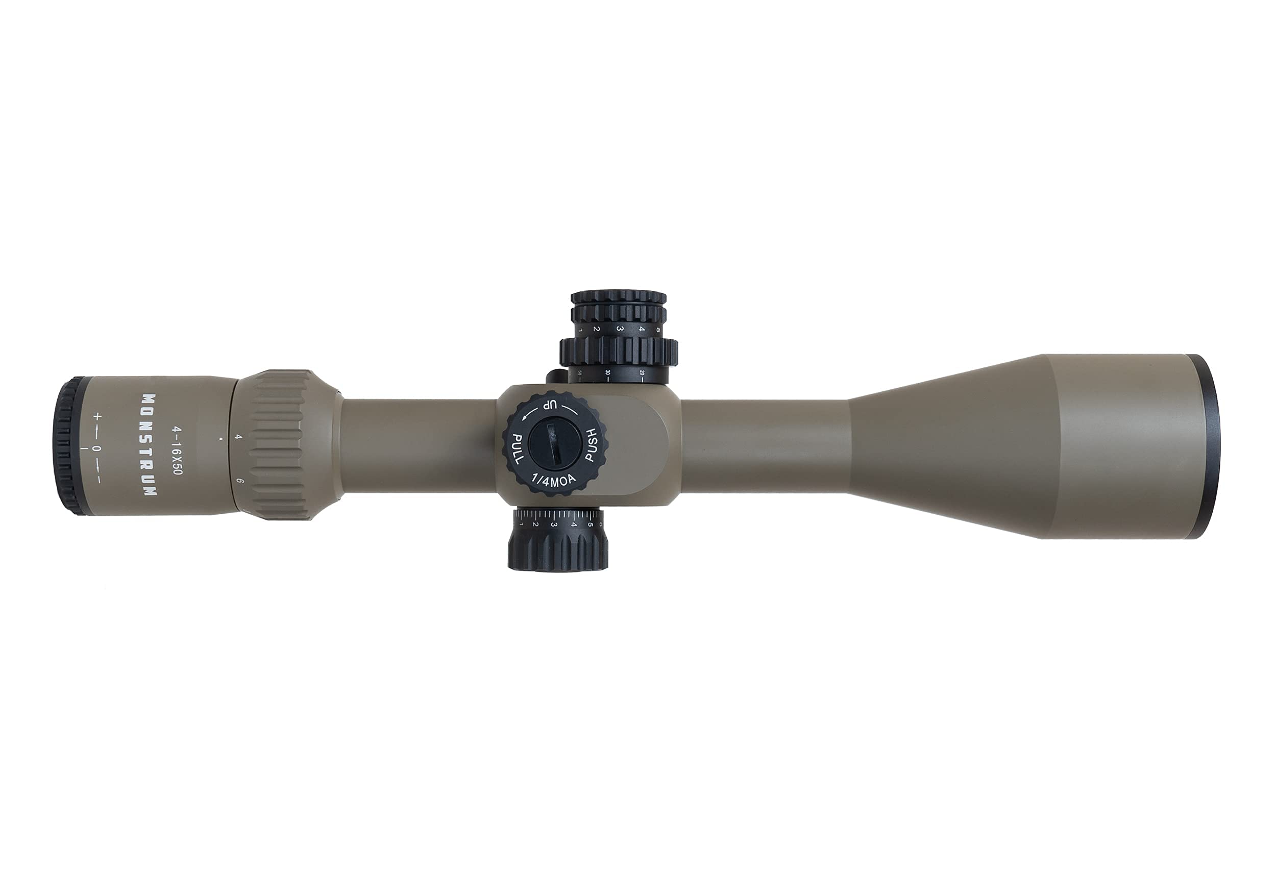 Monstrum G3 4-16x50 FFP Rifle Scope | Flat Dark Earth | Monstrum Extended Length Offset Scope Mount | 30 MOA | Bundle