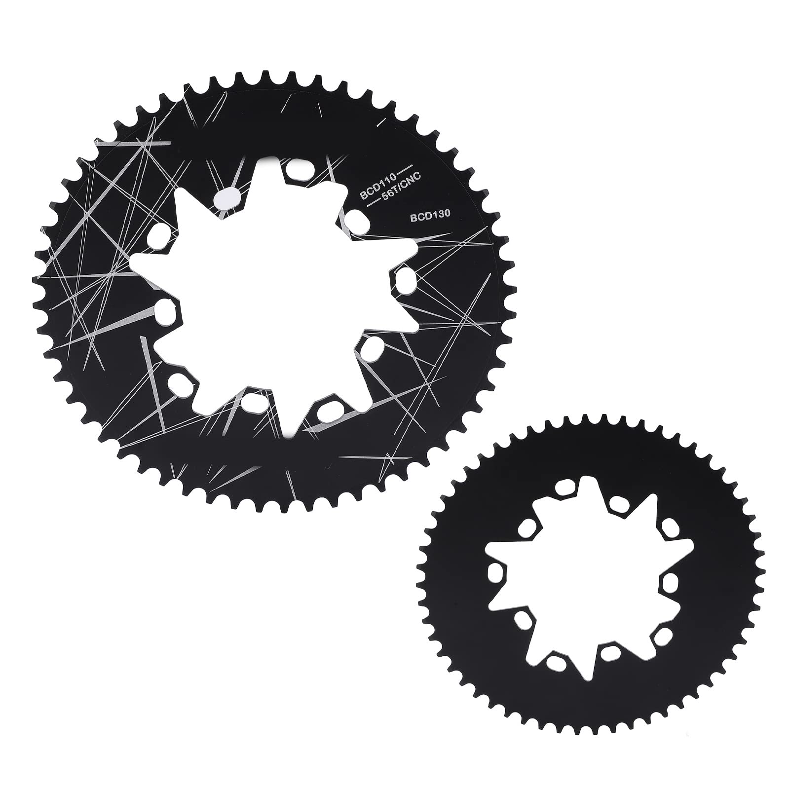 BuyWeek Bicycle Oval Chainring, 56T 110/130 BCD Chainring Bike Oval Disc Chainring Folding Bike Speed Chainring for 7 8 9 10 Speed Bike