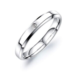 Iflytree 2Pcs His & Hers Promise Ring Stainless Steel Couples Wedding Engagement Bands Bridal Set Bridal Set (Men's Size 8 & Women's 8)