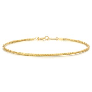 chow sang sang 18k yellow solid gold minimalist simple bangle for women 92817k | 7 (wrist size:14.5-15.5 cm)