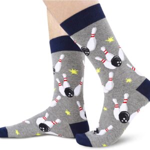 HAPPYPOP Gifts For Bowlers Men, Funny Bowling Gifts For Men, Bowling Gifts And Novelties, Mens Bowling Socks Funny Stocking Stuffers