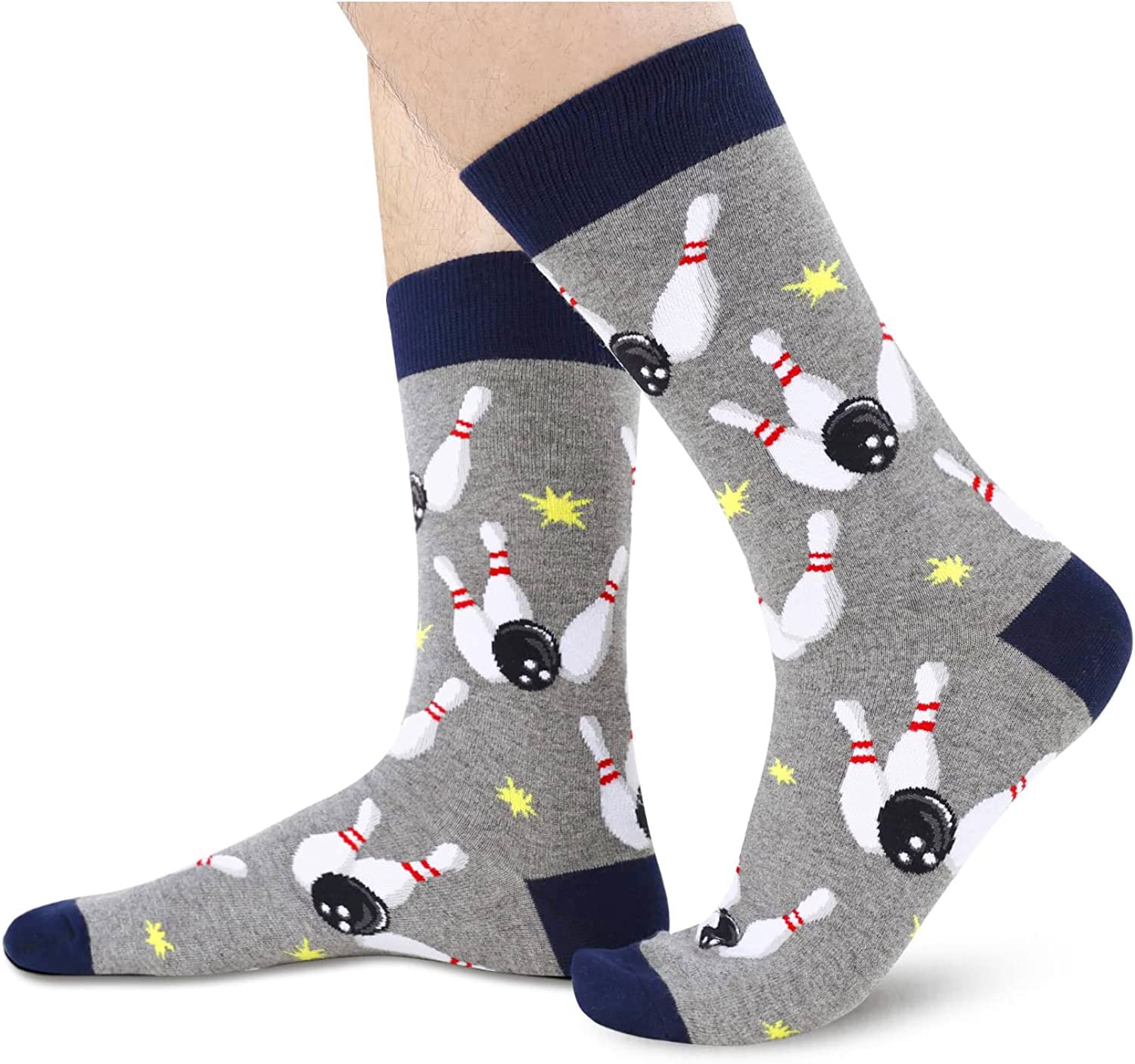 HAPPYPOP Gifts For Bowlers Men, Funny Bowling Gifts For Men, Bowling Gifts And Novelties, Mens Bowling Socks Funny Stocking Stuffers