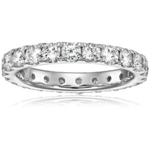 vir jewels 2 cttw diamond wedding anniversary band for women full eternity diamond engagement ring 14k white gold round prong set size 7.5