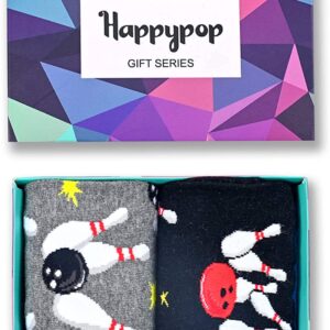 HAPPYPOP Gifts For Bowlers Men, Funny Bowling Gifts For Men, Bowling Gifts And Novelties, Mens Bowling Socks Funny Stocking Stuffers