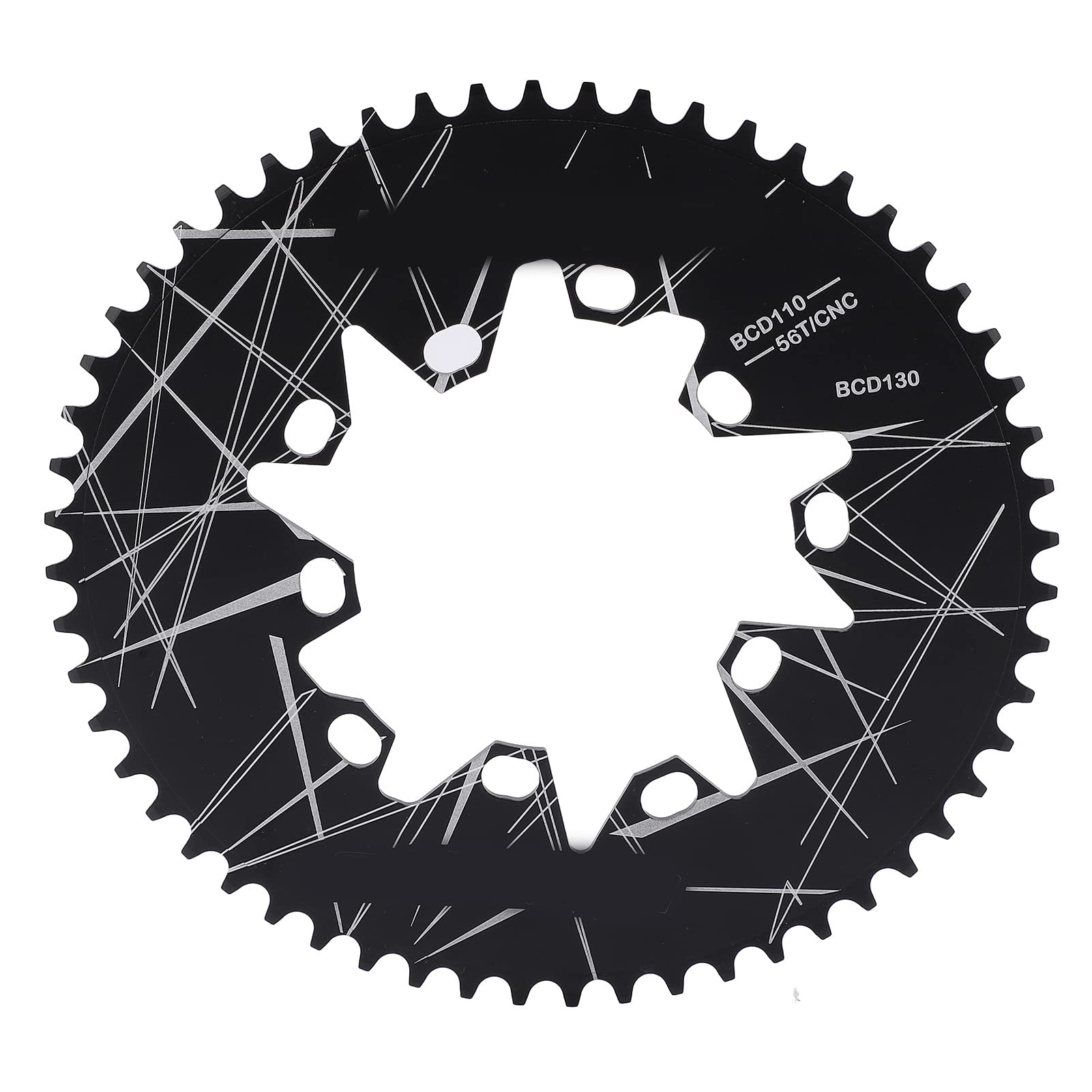 BuyWeek Bicycle Oval Chainring, 56T 110/130 BCD Chainring Bike Oval Disc Chainring Folding Bike Speed Chainring for 7 8 9 10 Speed Bike