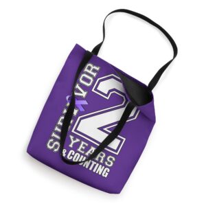 2 Years Survivor I Wear Purple Ribbon Lupus Awareness Tote Bag