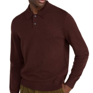 Theory Men's Toby Polo J Montana, Chocolate, Brown, M