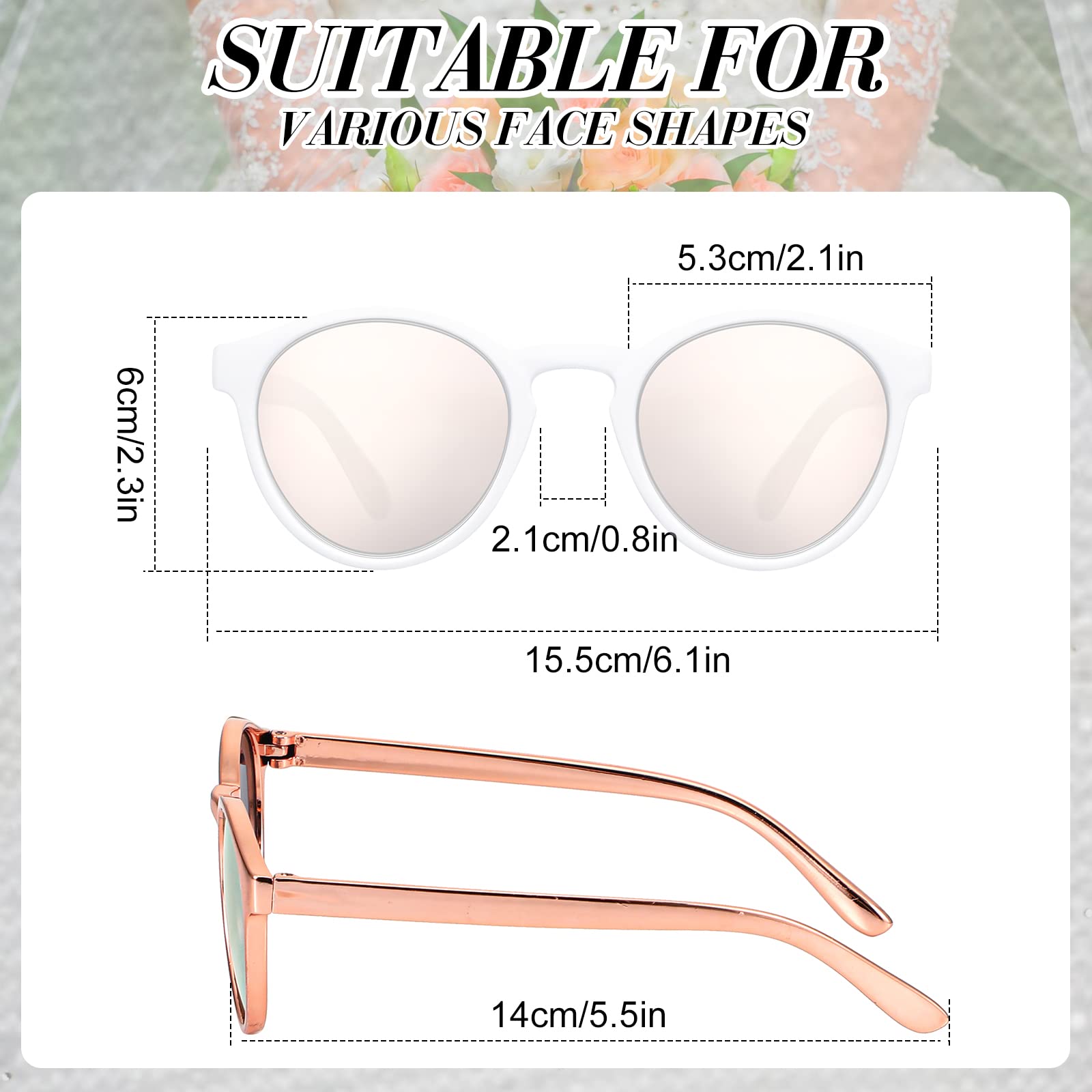 Coume 11 Pairs Wedding Bachelorette Sunglasses Bridesmaids Gifts Glasses Bride Sunglasses Bridesmaid Sunglasses for Bachelorette Wedding Party (Pink)