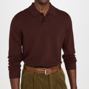 Theory Men's Toby Polo J Montana, Chocolate, Brown, M