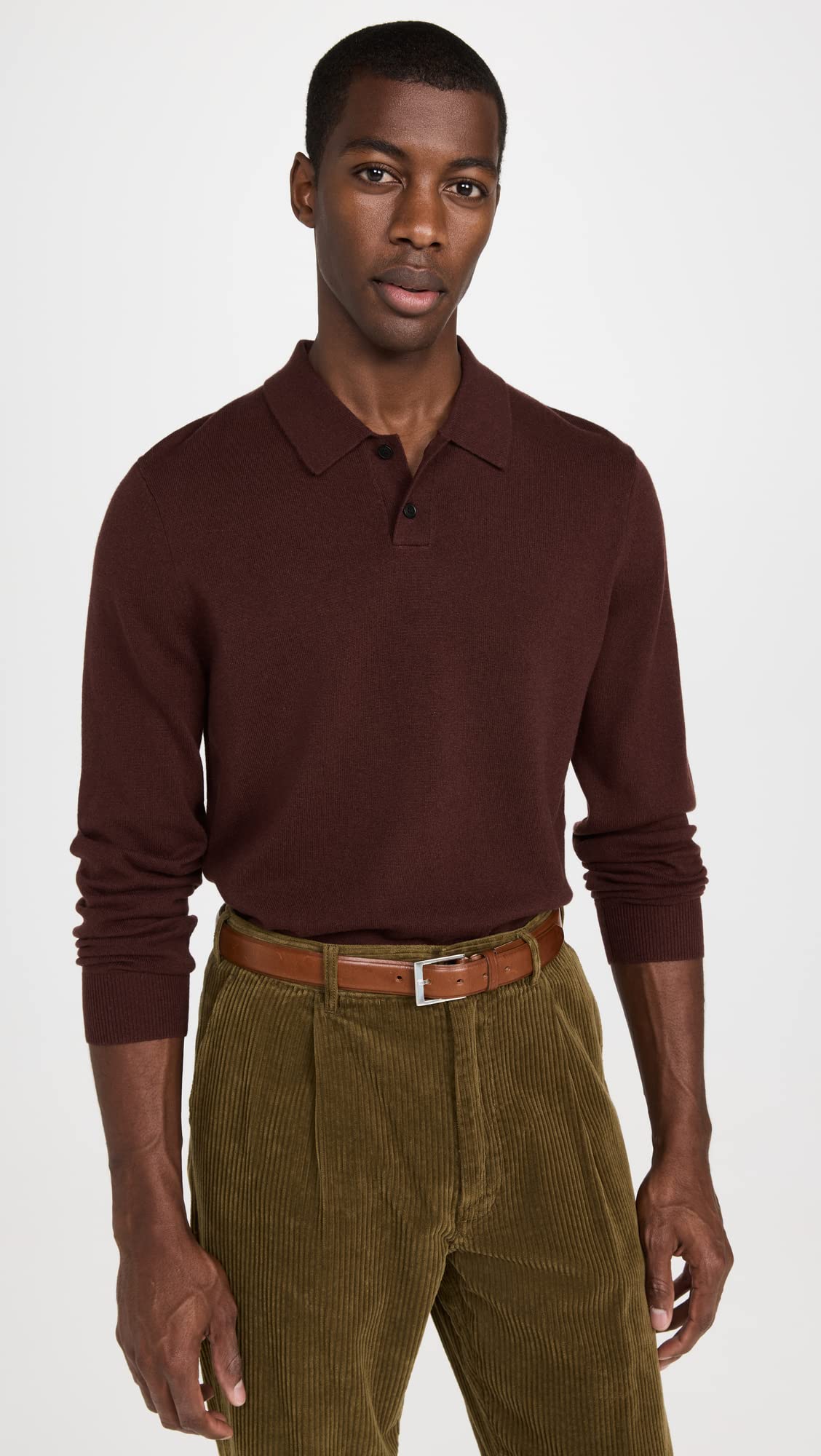 Theory Men's Toby Polo J Montana, Chocolate, Brown, M