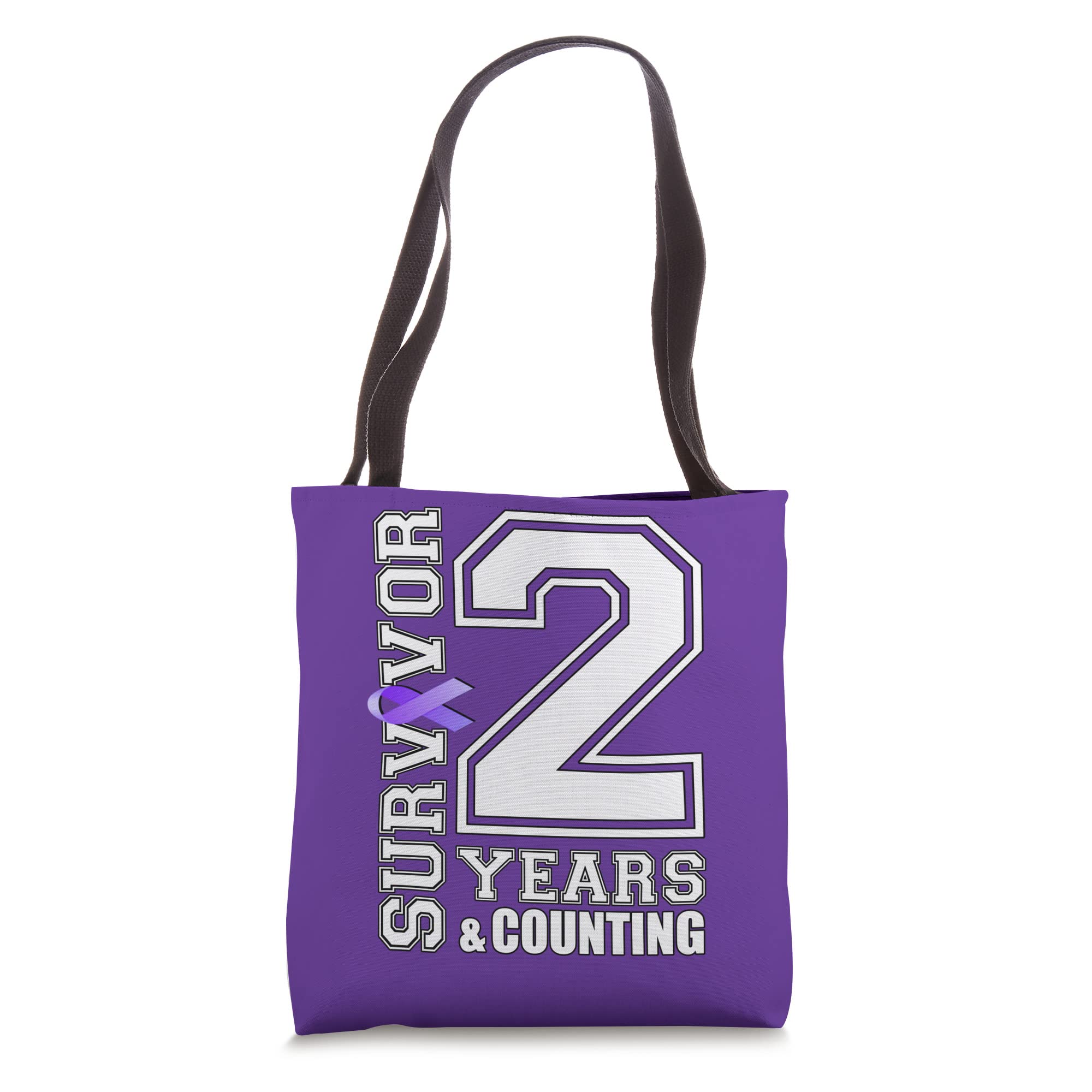 2 Years Survivor I Wear Purple Ribbon Lupus Awareness Tote Bag